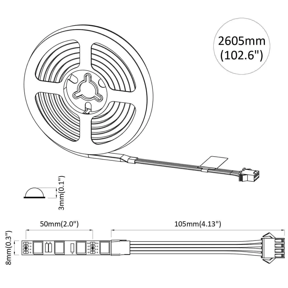 vidaXL LED-strip 2 st Zwart en transparant Koper en kunststof