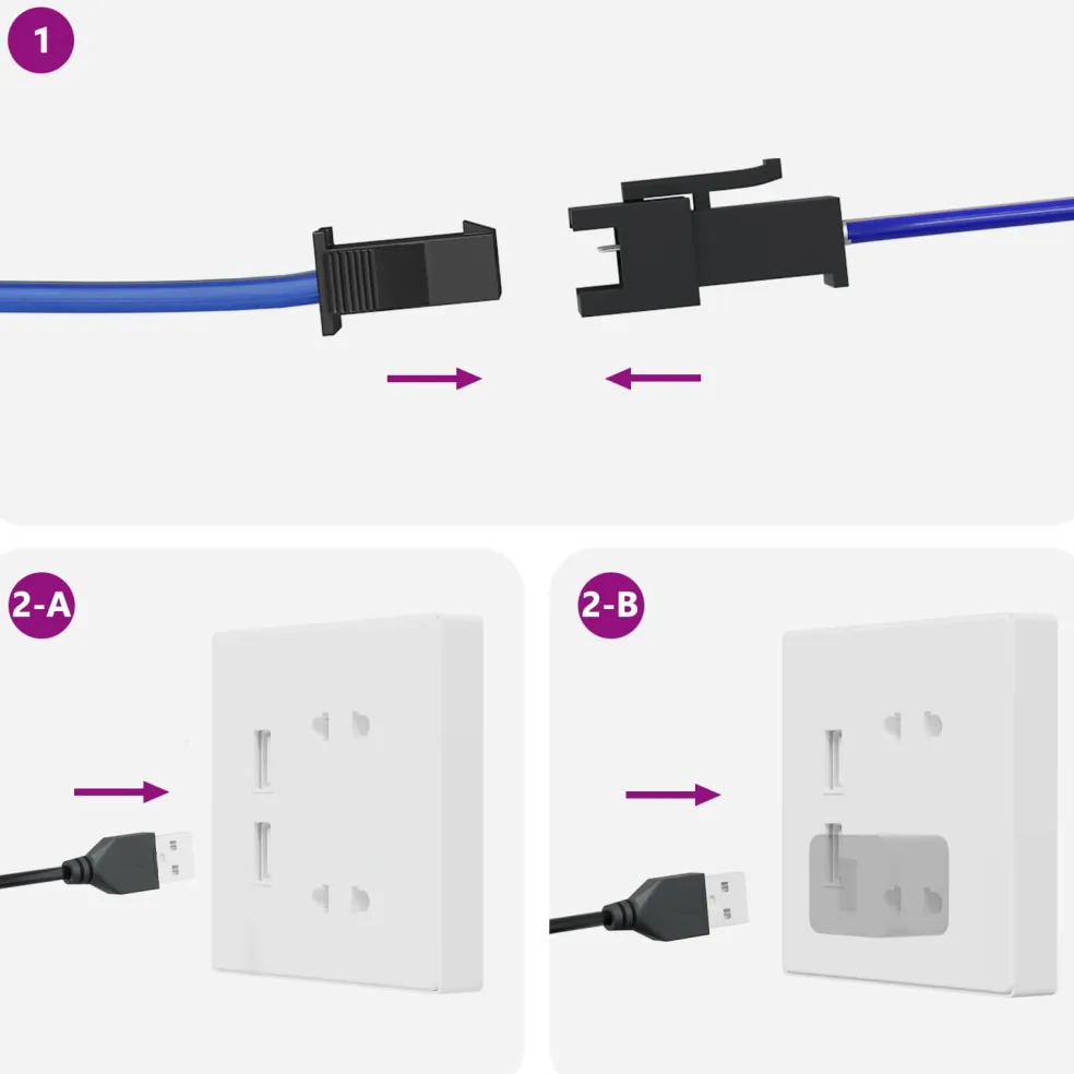 vidaXL LED-strip 2 st Zwart en transparant Koper en kunststof