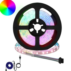 vidaXL LED-strip 2 st Zwart en transparant Koper en kunststof