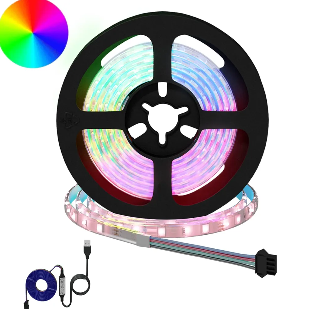 vidaXL LED-strip 2 st Zwart en transparant Koper en kunststof
