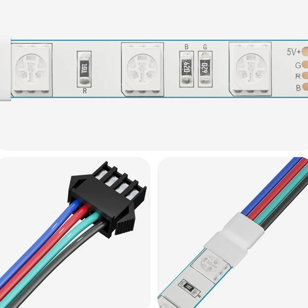 vidaXL LED-strip 2 st Zwart en Wit Koper en kunststof