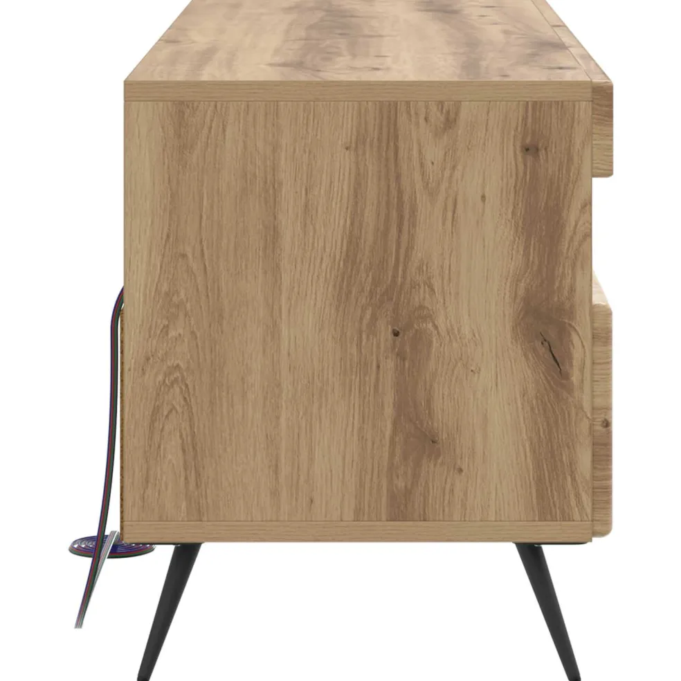 vidaXL LED tv-meubel Artisanaal eiken Bewerkt hout