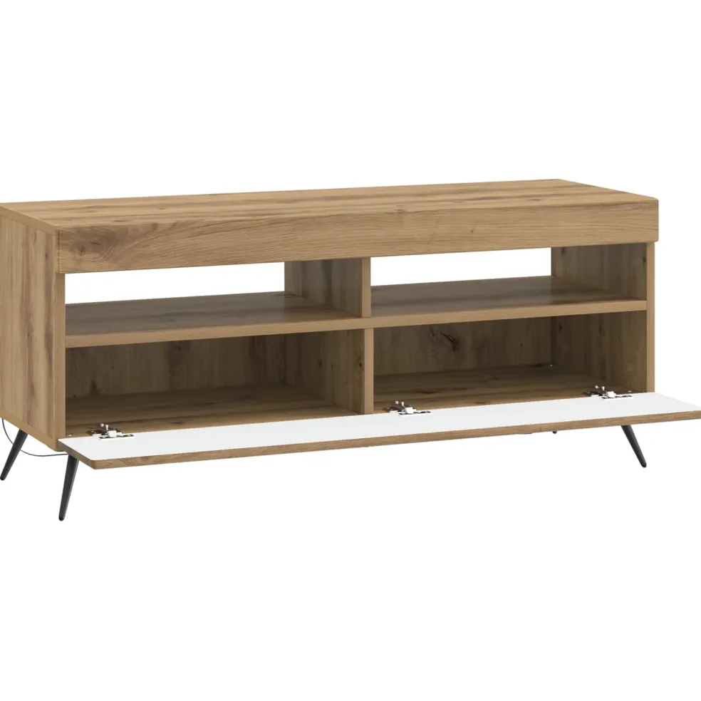 vidaXL LED tv-meubel Artisanaal eiken Bewerkt hout