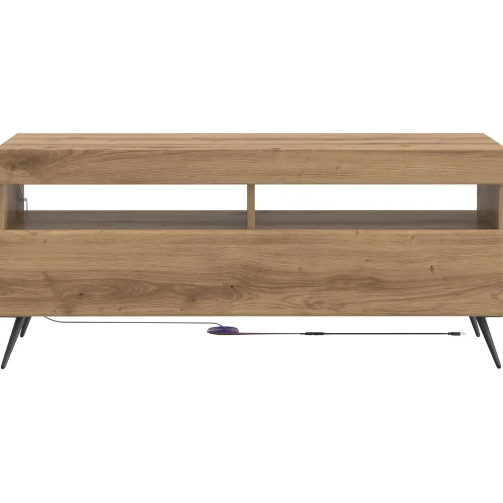 vidaXL LED tv-meubel Artisanaal eiken Bewerkt hout