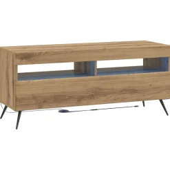 vidaXL LED tv-meubel Artisanaal eiken Bewerkt hout