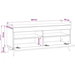vidaXL LED tv-meubel Artisanaal eiken Bewerkt hout
