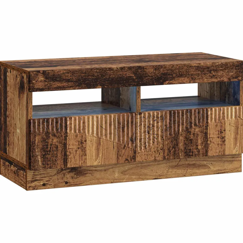 vidaXL LED tv-meubel Oud hout Bewerkt hout