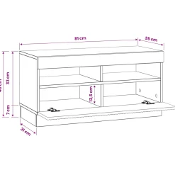 vidaXL LED tv-meubel Oud hout Bewerkt hout