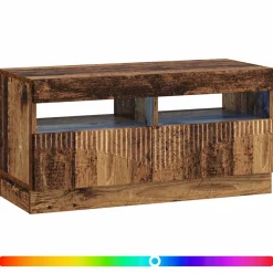 vidaXL LED tv-meubel Oud hout Bewerkt hout