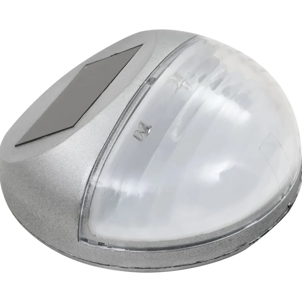 vidaXL LED-wandlampen solar rond zilver 12 st
