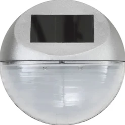 vidaXL LED-wandlampen solar rond zilver 12 st