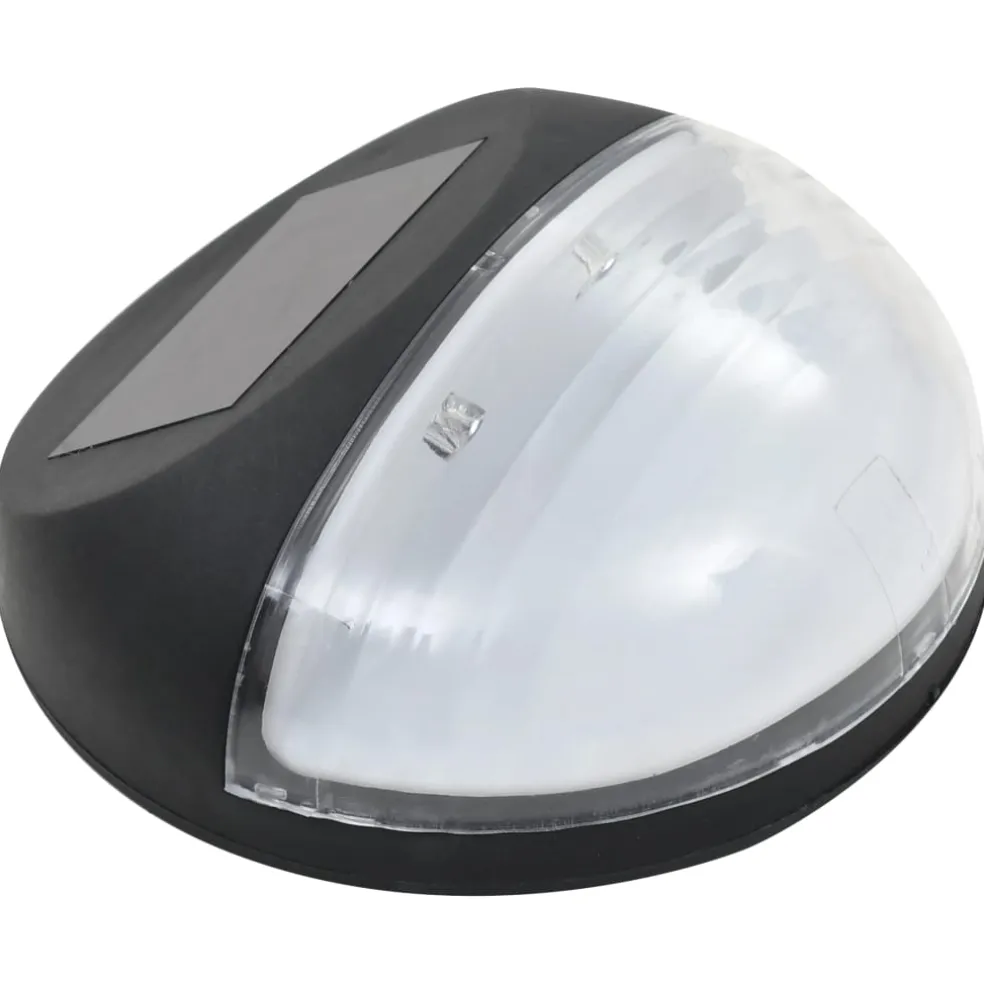vidaXL LED-wandlampen solar rond zwart 12 st