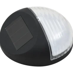vidaXL LED-wandlampen solar rond zwart 12 st