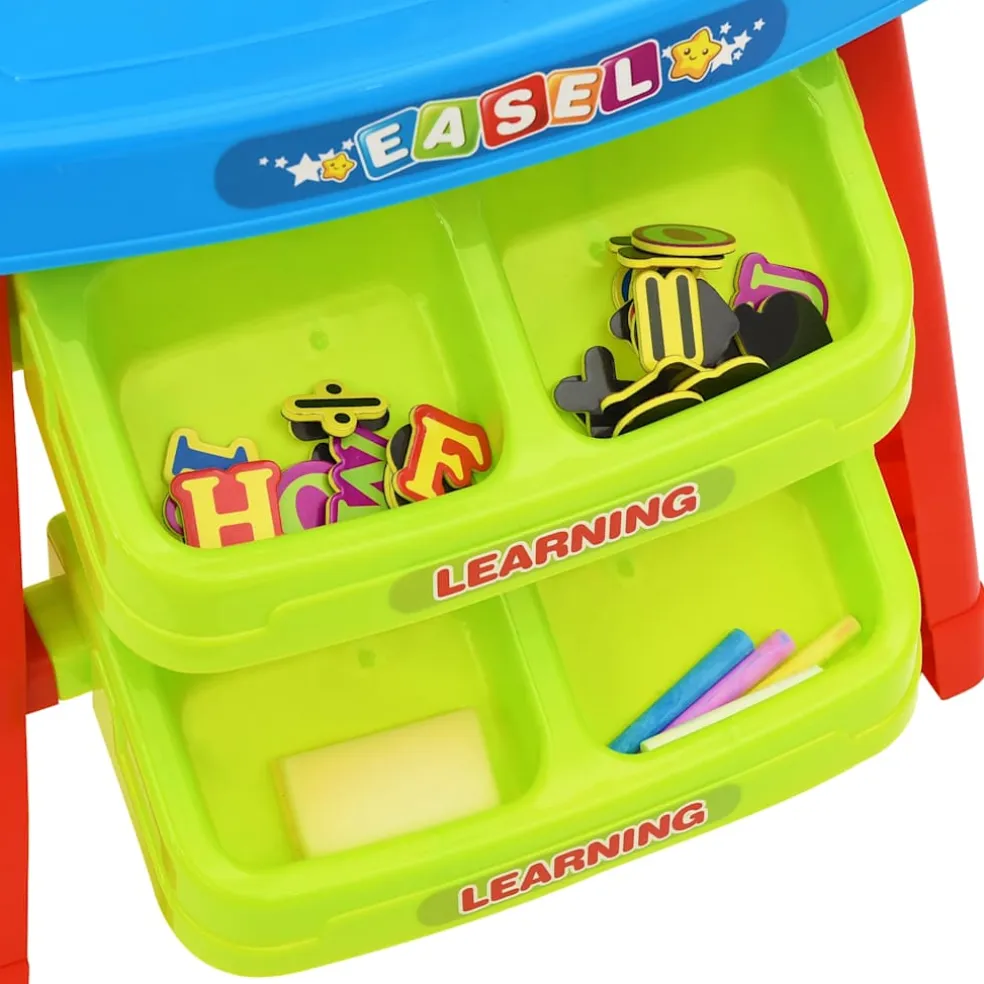 vidaXL Leerbord voor kinderen Easel and Learning 3-in-1
