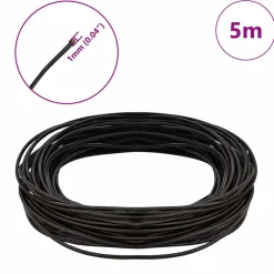 vidaXL Leren Koord 1 Donkerbruin Ø1 mm x 5 m Leer