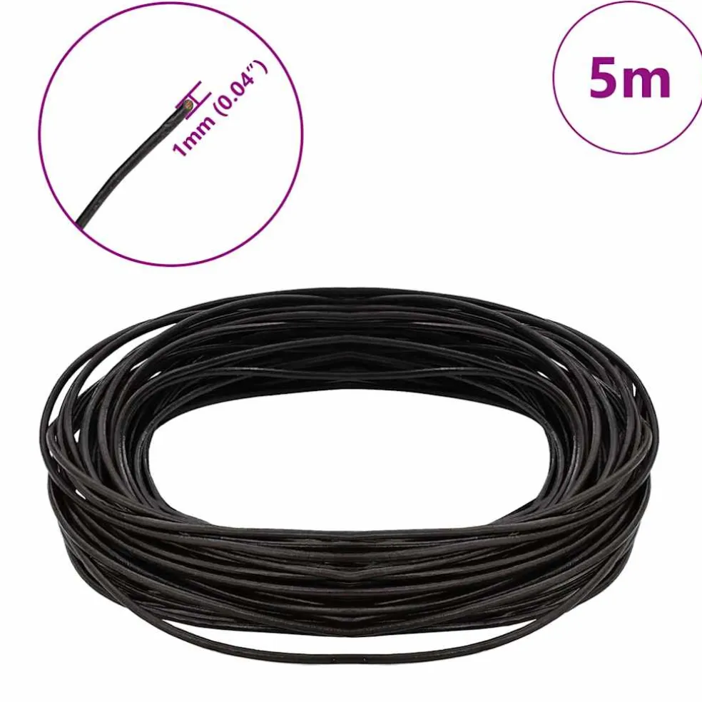 vidaXL Leren Koord 1 Donkerbruin Ø1 mm x 5 m Leer