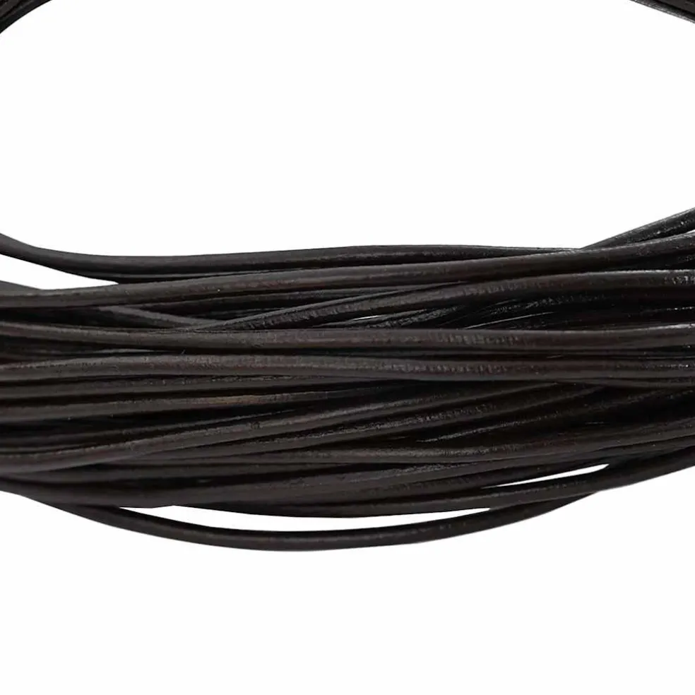vidaXL Leren Koord 1 Donkerbruin Ø1 mm x 5 m Leer