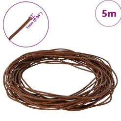 vidaXL Leren Koord 1 Licht Bruin Ø1 mm x 5 m Leer