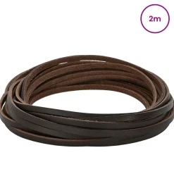 vidaXL Leren riem 1 Donkerbruin 200 x 0,3 cm Leer