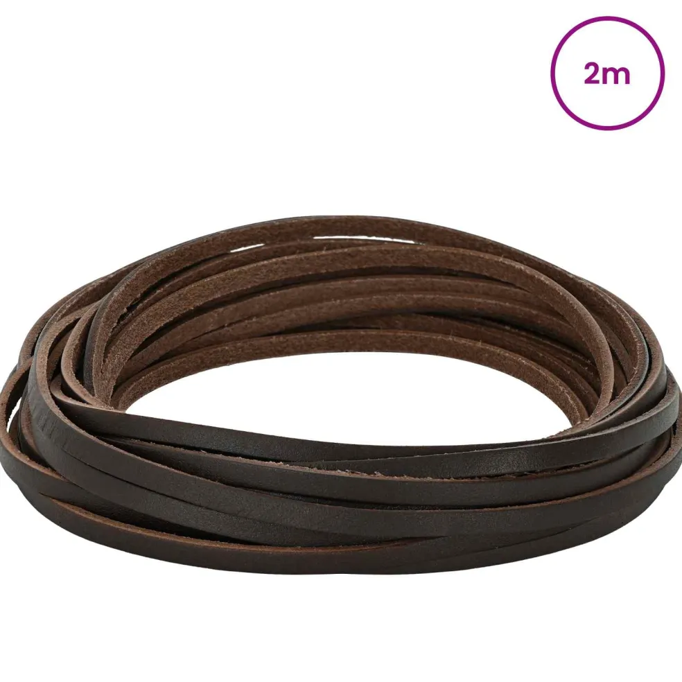 vidaXL Leren riem 1 Donkerbruin 200 x 0,3 cm Leer