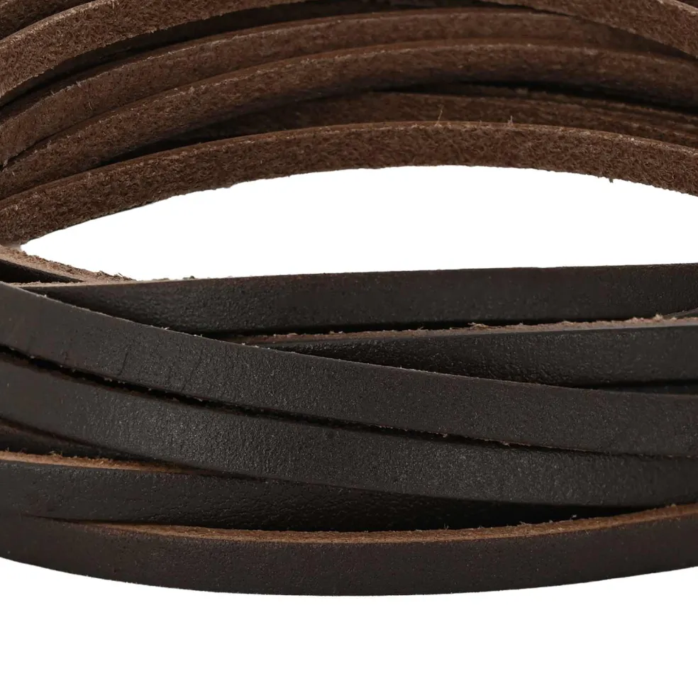 vidaXL Leren riem 1 Donkerbruin 200 x 0,3 cm Leer