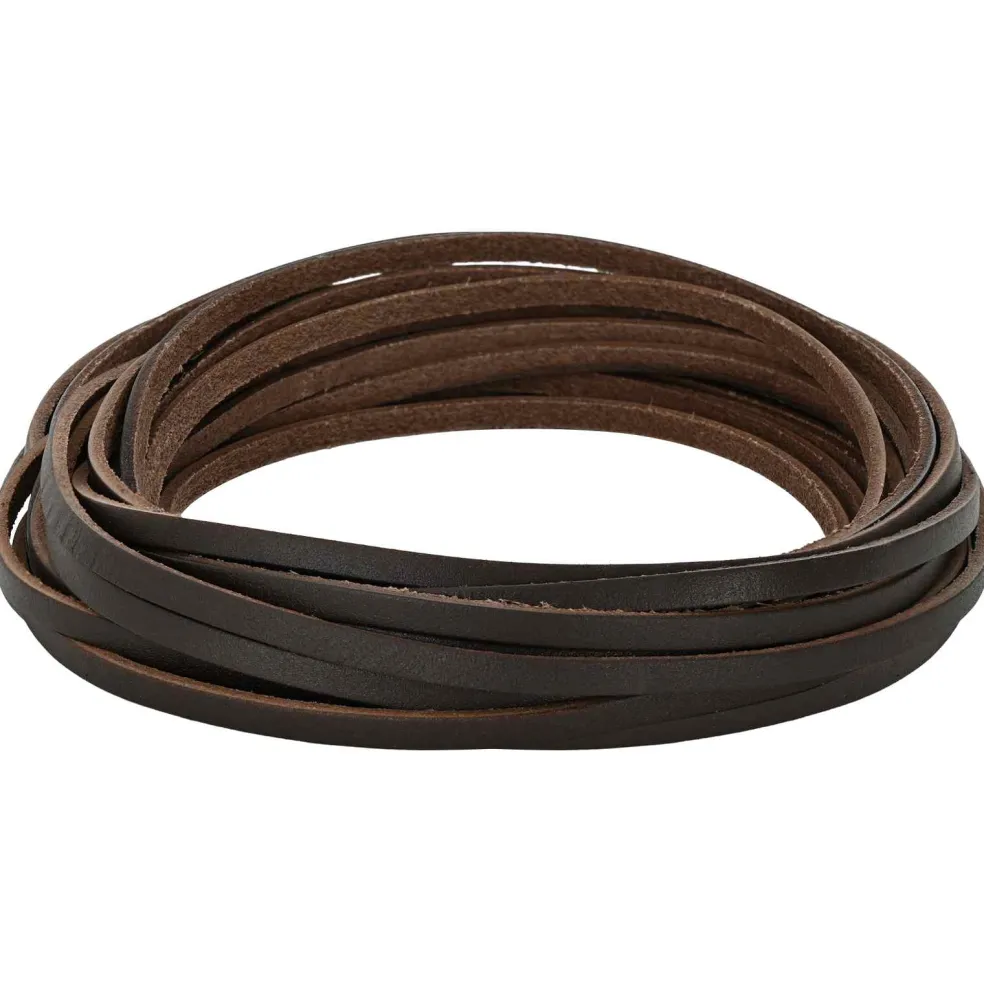 vidaXL Leren riem 1 Donkerbruin 200 x 0,3 cm Leer