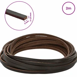 vidaXL Leren riem 1 Donkerbruin 200 x 0,3 cm Leer