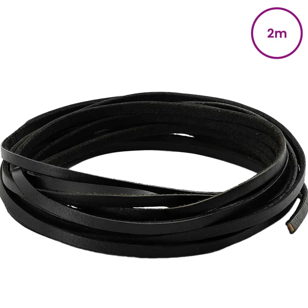 vidaXL Leren riem 1 Zwart 200 x 0,3 cm Leer