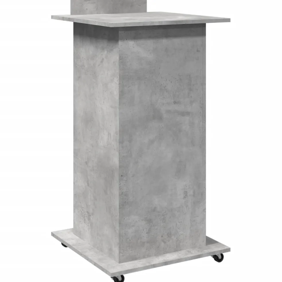 vidaXL Lessenaar met wielen en lade 55x55x107 cm hout betongrijs