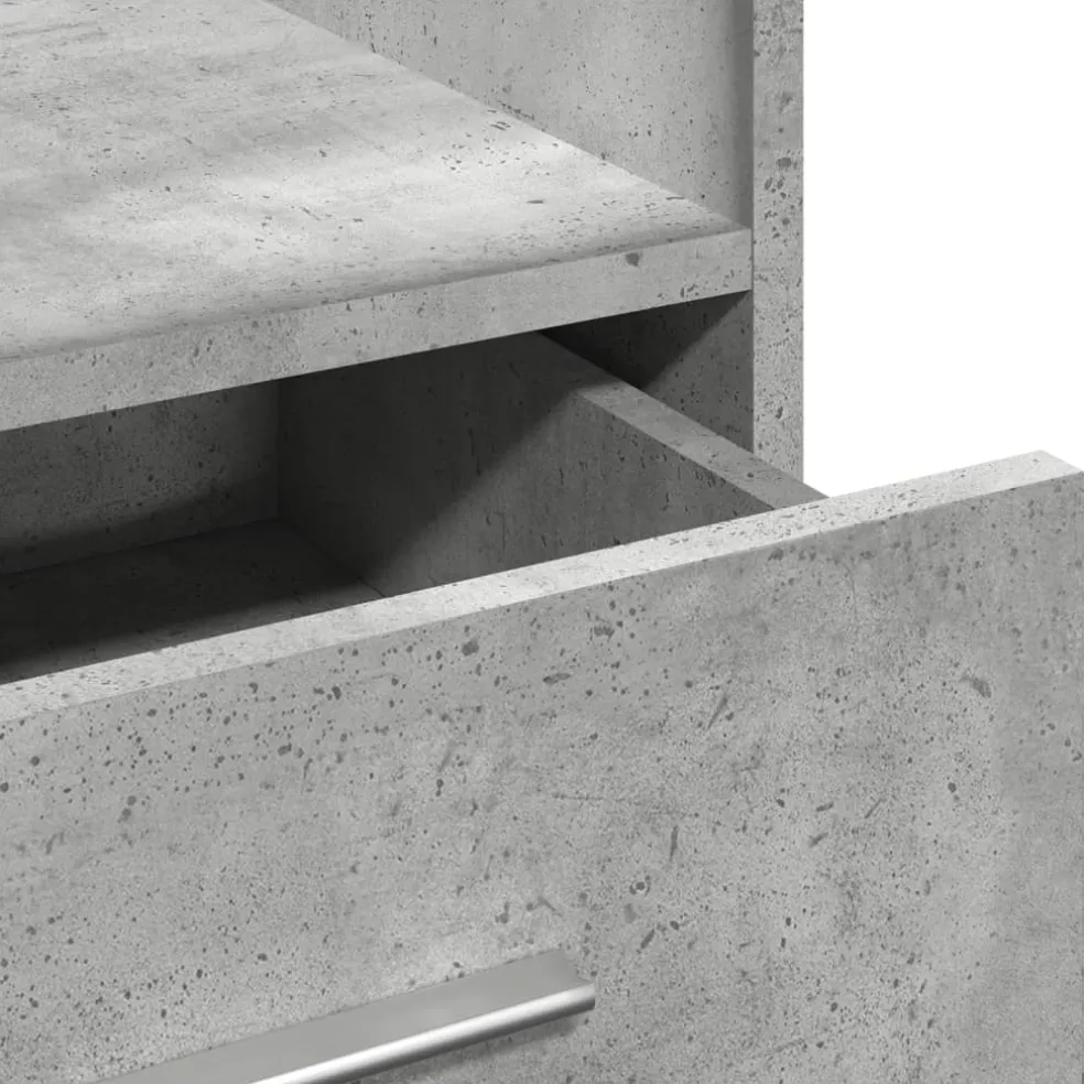 vidaXL Lessenaar met wielen en lade 55x55x107 cm hout betongrijs