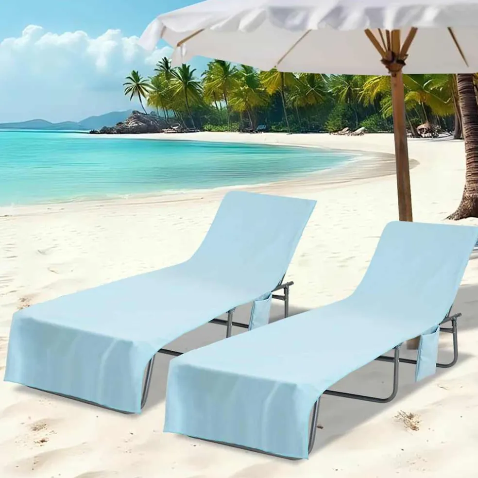 vidaXL Ligbedhanddoeken 2 st Blauw 210 x 75 cm