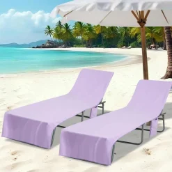 vidaXL Ligbedhanddoeken 2 st Paars 210 x 75 cm