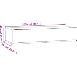 vidaXL Ligbedhoes met 12 oogjes 205x75x40 cm polyetheen