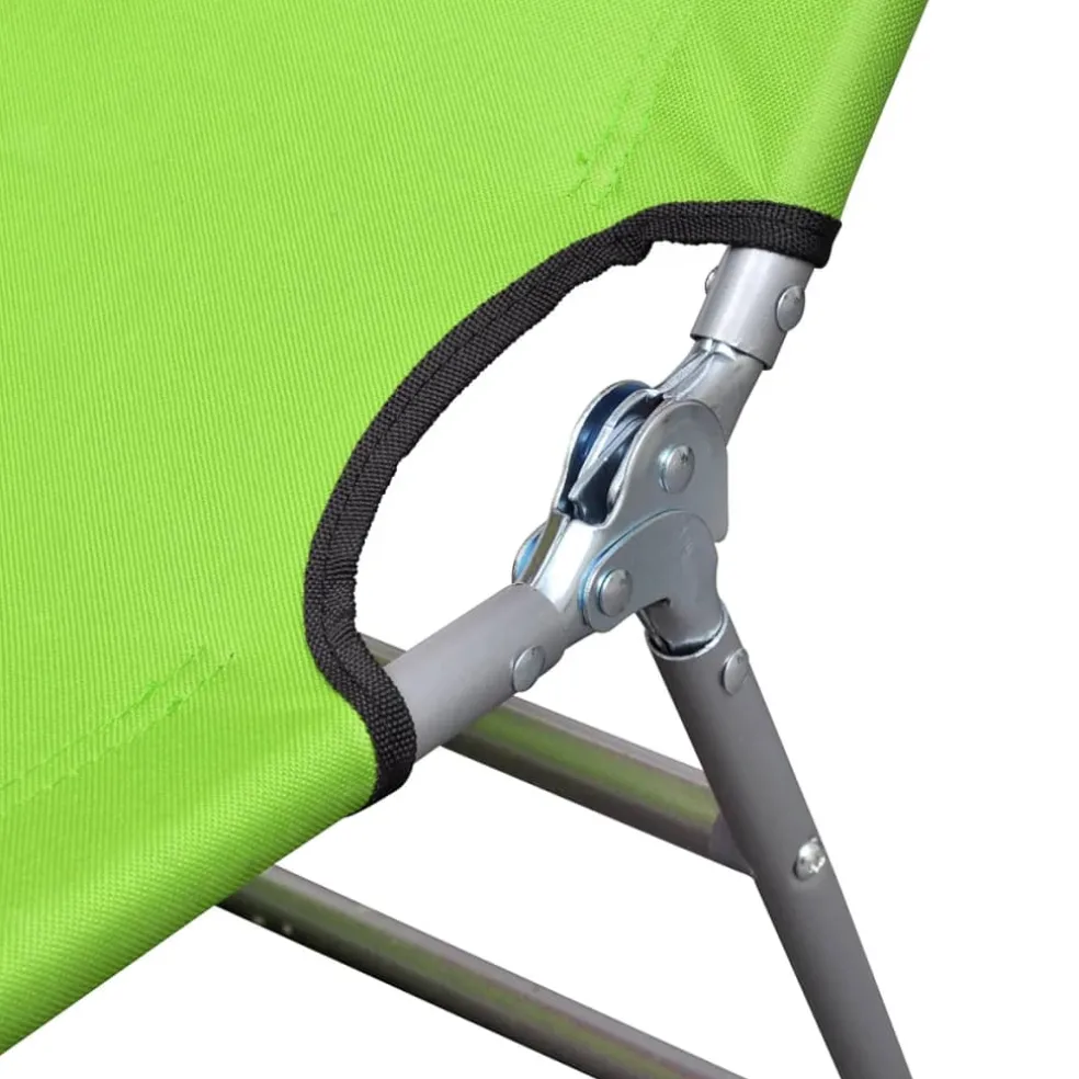 vidaXL Ligbed inklapbaar gepoedercoat staal appeltjesgroen
