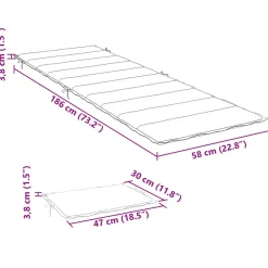 vidaXL Ligbedkussen 186x58x4 cm oxford stof antracietkleurig
