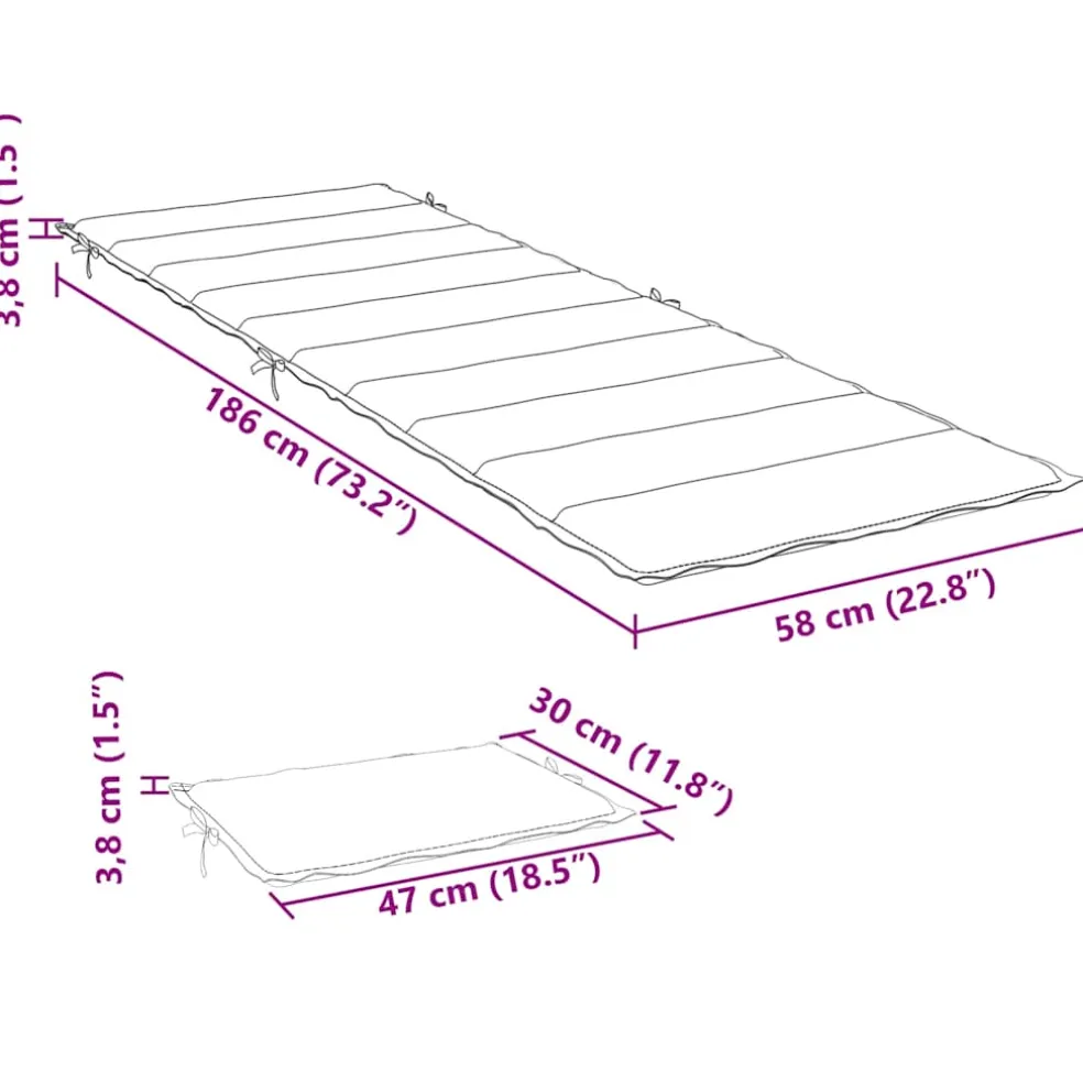 vidaXL Ligbedkussen 186x58x4 cm oxford stof taupe