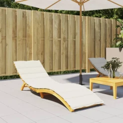 vidaXL Ligbedkussen 200x50x4 cm stof gemêleerd crèmekleurig
