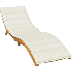 vidaXL Ligbedkussen 200x50x4 cm stof gemêleerd crèmekleurig