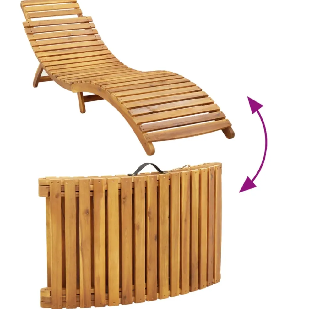 vidaXL Ligbed Massief Acaciahout Taupe