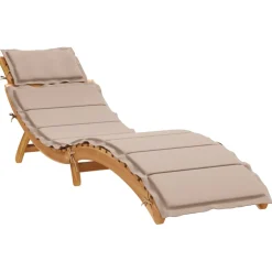 vidaXL Ligbed Massief Acaciahout Taupe