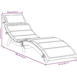 vidaXL Ligbed Massief Acaciahout Taupe