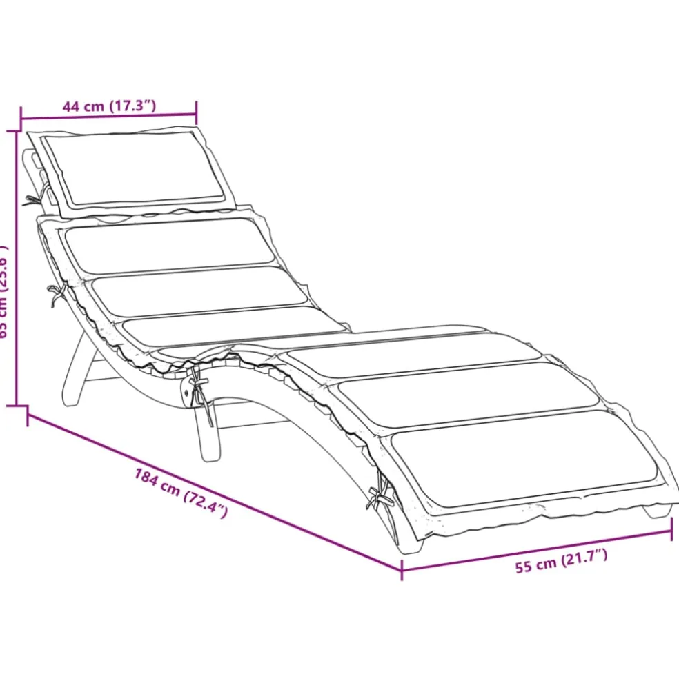 vidaXL Ligbed Massief Acaciahout Taupe
