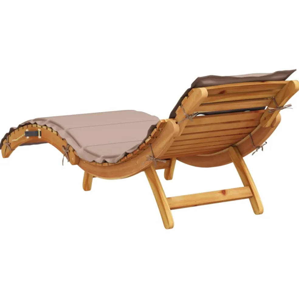 vidaXL Ligbed Massief Acaciahout Taupe