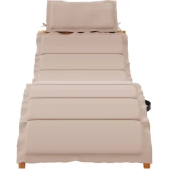 vidaXL Ligbed Massief Acaciahout Taupe