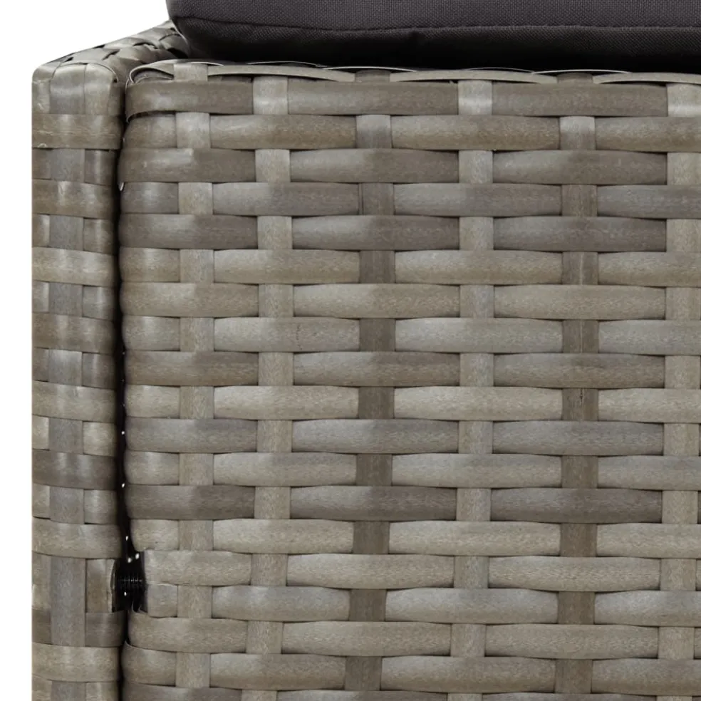 vidaXL Ligbed met inklapbaar dak 200x114x128 cm poly rattan grijs