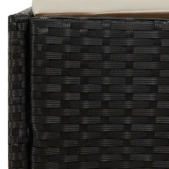 vidaXL Ligbed met inklapbaar dak 200x114x128 cm poly rattan zwart