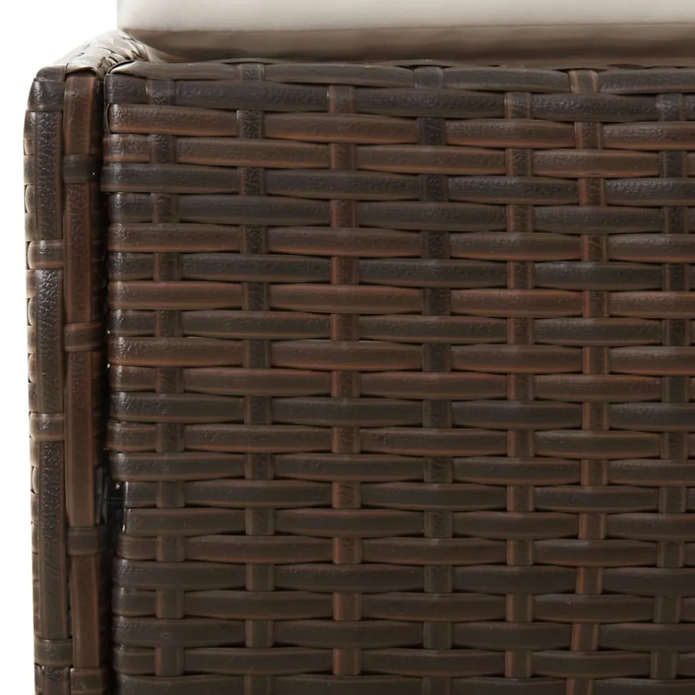 vidaXL Ligbed met inklapbaar dak 200x114x128 cm poly rattan bruin