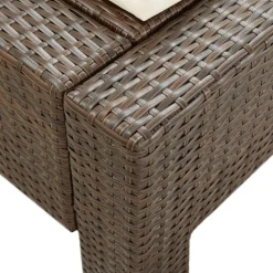 vidaXL Ligbed met kussen 2-persoons poly rattan bruin