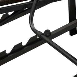 vidaXL Ligbed met kussen 2-persoons poly rattan bruin