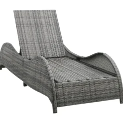 vidaXL Ligbed met kussen poly rattan antraciet